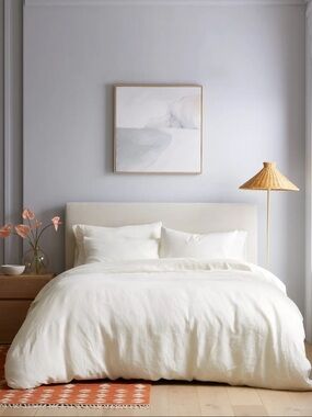 NWT Quince Luxury European Linen Ivory Duvet Cover!